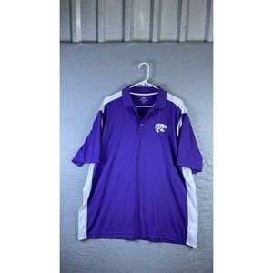 Tri-Mountain Polo Shirt Mens Large Purple Excellent K-State Wildcats Performance